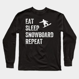 Eat sleep snowboard repeat Long Sleeve T-Shirt